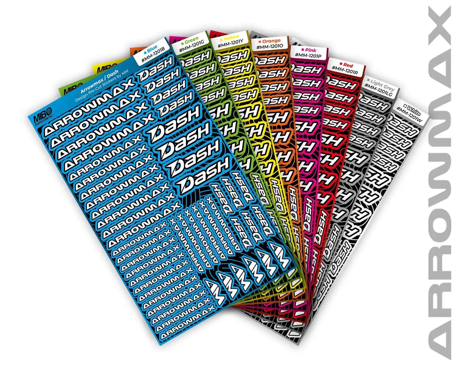 Arrowmax/Dash Design Pre-Cut Stickers by MM (8 Color Options, 50 ...