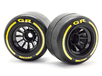 Ride F1 Rear Rubber Slick Tires GR Compound 61mm Preglued Asphalt (2pcs)