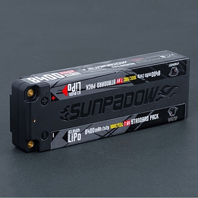 Sunpadow 8400mAh 7.6V 2S 100C/50C HV LiPo (4mm, 308g)
