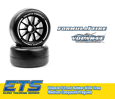 Volante F1 Front Rubber Slick Tires Medium Compound Preglued (Blue·2pcs)