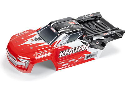 Arrma Kraton 4X4 Painted Decaled Trimmed Body (Red/Black)