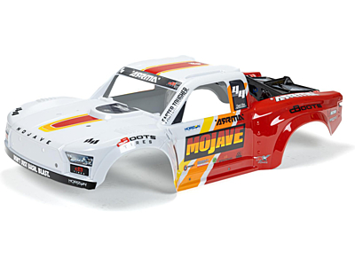 Arrma Mojave 4S Painted Decalled Trimmed Body (White, Red)