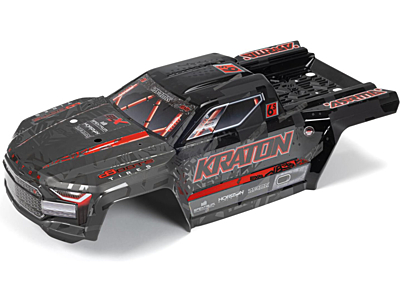 Arrma Kraton 6S EXB Painted Decalled Cut Body (Black/Red)