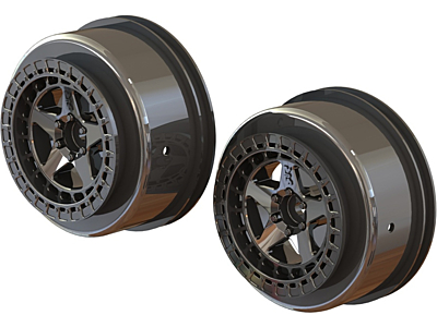 Arrma SC Wheels 1/10 F/R 2.2/3.0 14mm HEX (Black Chrome, 2pcs)