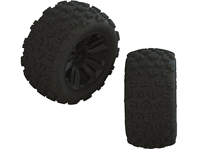 Arrma 1/10 dBoots Copperhead 2 F/R Pre-Mounted Tires (Black, 2pcs)