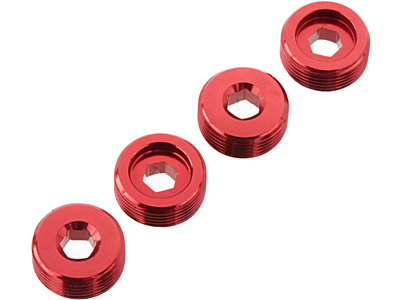 Arrma Aluminum Front Hub Nut (Red, 4pcs)