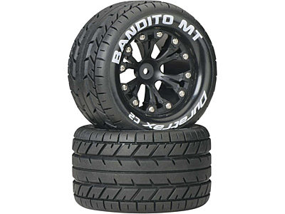 Duratrax Bandito MT 2.8" 2WD Mounted Rear C2 Tires (Black, 2pcs)