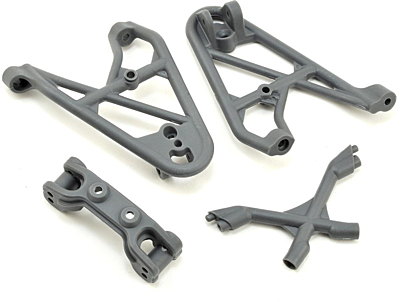 Losi Rock Rey Fr Shk Tower Brace and Camber Link Mnt (Gray)