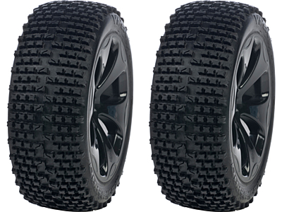Medial Pro Racing Front Tires Mounted on Black Rims Viper M3 Soft (2pcs)