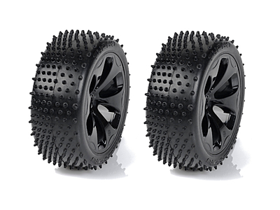 Medial Pro  Racing Front Tires Mounted on Black Rims Turbo M4 Super Soft (2pcs)