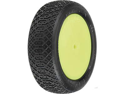 Pro-Line Electron MC 2WD Front 2.2" 1/10 Buggy Tires Mounted on 12mm Yellow Velocity Wheels (2pcs)