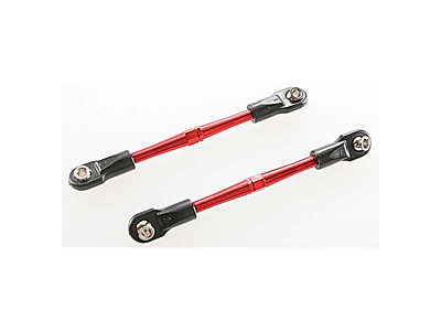 Traxxas Aluminum Turnbuckles Toe Links 59mm with Rod Ends and Hollow Balls (Red, 2pcs)