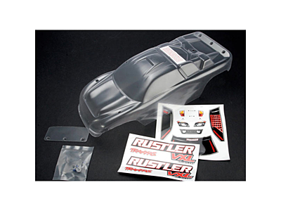 Traxxas Rustler VXL Body with Window, Grill & Lights Decal Sheet (Clear)