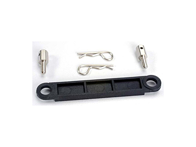 Traxxas Battery Hold-Down Plate with Posts and Clips (Black)