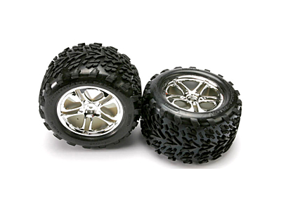 Traxxas Talon Tires & Split Spoke Wheels 3.8" H14 (Chrome, 2pcs)