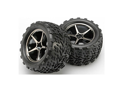 Traxxas 2.2" Gemini Black Chrome Wheels And Talon Tires (2pcs)
