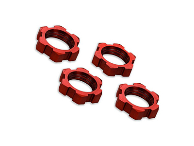 Traxxas 17mm Serated Splined Wheel Nuts (Red, 4pcs)