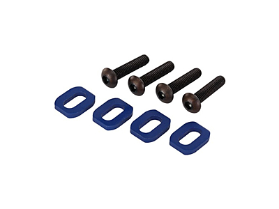 Traxxas Aluminum Motor Mount Washers with 4x18mm Button Head Screws (Blue, 4pcs)