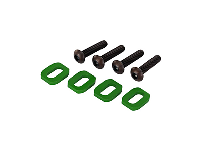 Traxxas Aluminum Motor Mount Washers with 4x18mm Button Head Screws (Green, 4pcs)