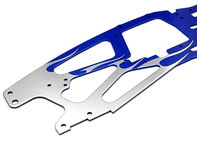 FLAMED TVP CUSTOM CHASSIS SILVER/BLUE/2PCS/SAVAGE