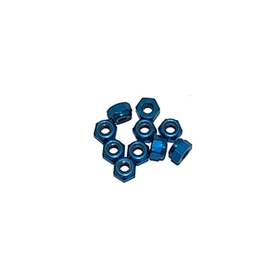Ultimate Racing 4mm Alu Nylon Lock Nuts (Blue, 10pcs)