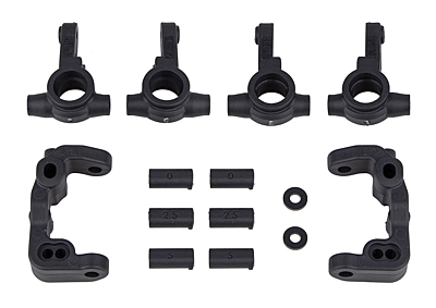 Associated RC10B6.4 -1mm Scrub Caster and Steering Blocks, carbon