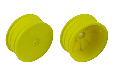 Associated 4WD Front Wheels 2.2", 12mm Hex, +1.5mm (Fluorescent Yellow)