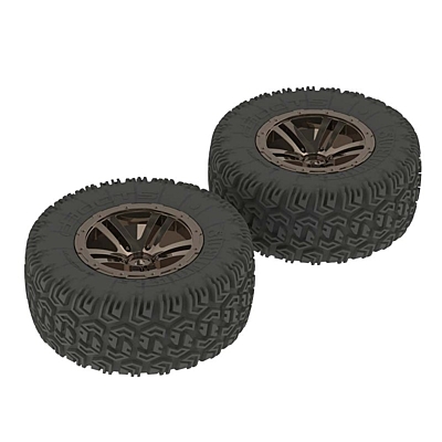 Arrma Sidewinder 2 SC Glued Tire (Black/Chrome, 2pcs)