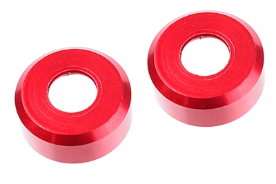 Corally HDA Suspension Arm Insert Outer Spacer 2.5mm Aluminum (Red, 2pcs)