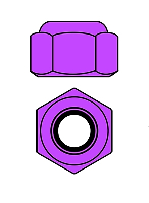 Corally Aluminium Nylstop Nut M2 (Purple·10pcs)
