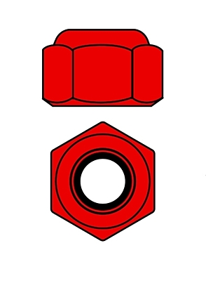 Corally Aluminium Nylstop Nut M2 (Red·10pcs)