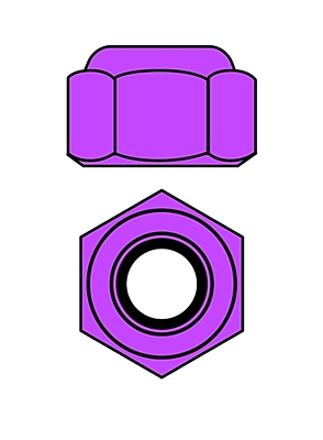 Corally Aluminium Nylstop Nut M3 (Purple·10pcs)