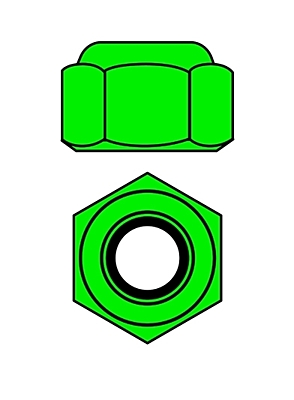 Corally Aluminium Nylstop Nut M4 (Green·10pcs)