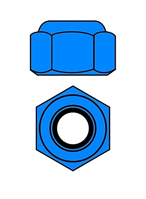 Corally Aluminium Nylstop Nut M4 (Blue·10pcs)