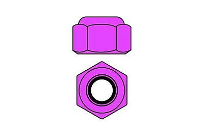 Corally Aluminium Nylstop M2 Nut (Purple, 10pcs)