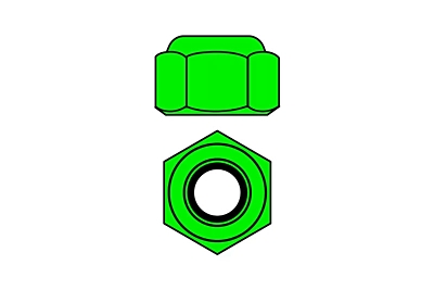 Corally Aluminium Nylstop M3 Nut (Green, 10pcs)