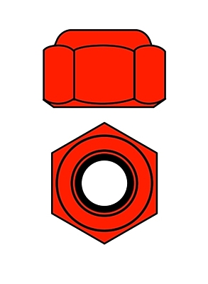 Corally Aluminium Nylstop Nut M4 (Red·10pcs)