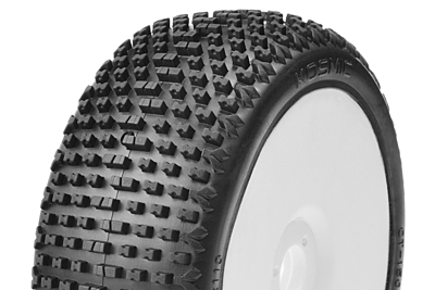 Captic Racing Kosmic 1/8 Buggy Tires CR-3 (Soft) Racing Compound Mounted on White Rims (1 pair)