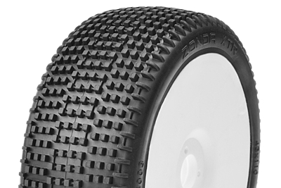 Captic Racing Zonda XTR 1/8 Buggy Tires CR-3 (Soft) Racing Compound Mounted on White Rims (1 pair)