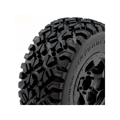 Hobbytech Optimo 1/10 Short Course Pre-mounted Tyres on Black Rims