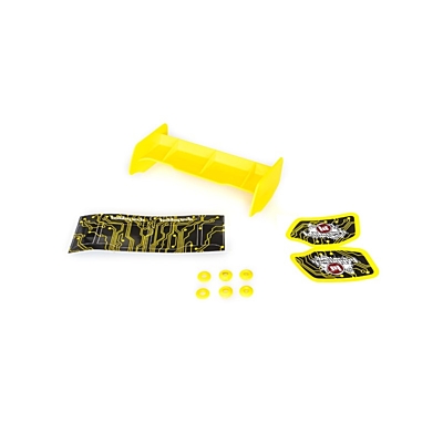 Hobbytech 1/10 Offroad Plastic Wing + Stickers (Yellow)