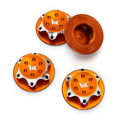 Hobbytech Lightweight Wheel Nut 1mm (4pcs, Orange)