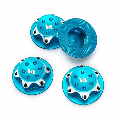 Hobbytech Lightweight Wheel Nut 1mm (4pcs, Blue)