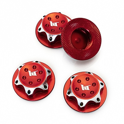 Hobbytech Lightweight Wheel Nut 1mm (4pcs, Red)