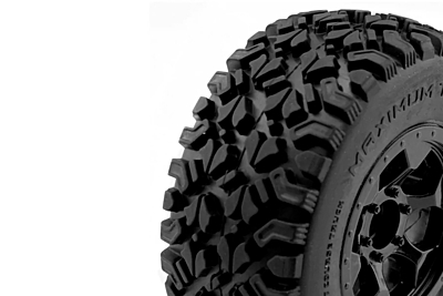 Hobbytech Short Course Premounted Tyres on Rims (Black)