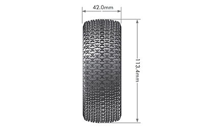 Louise B-Maglev Soft Pre-Glued 1/8 Buggy Tires 17mm Hex White Rims (2pcs)