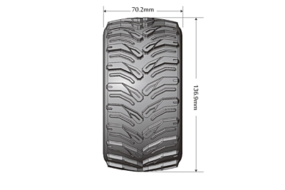 Louise MT-Cyclone Soft 1/10 Truck Tires 0 Offset 12mm Hex Black Bead-Lock Rims (2pcs)