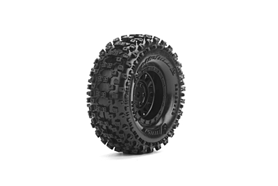 Louise CR-UPHILL 1.0 Complete 1/18 and 1/24 Crawler Wheels with Rims for 7mm Hex (Black, 2pcs)