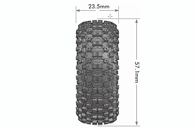 Louise CR-UPHILL 1.0 Complete 1/18 and 1/24 Crawler Wheels with Rims for 7mm Hex (Black, 2pcs)