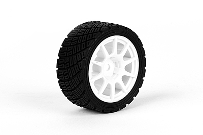 Carten M-Rally Tires+Wheels 10 Spoke +1mm (White, 4pcs)